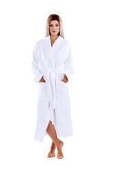 unisex župan Sauna Vestis bílý se šálovým límcem