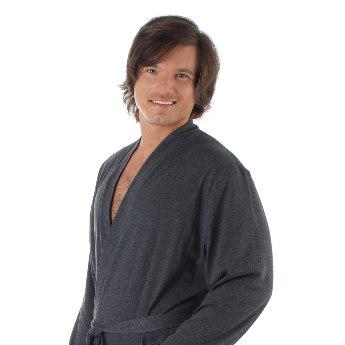 župan Vestis Paul lehký župan v kimono střihu v antracitové barvě