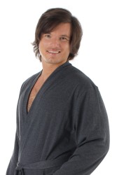 župan Vestis Paul lehký župan v kimono střihu v antracitové barvě