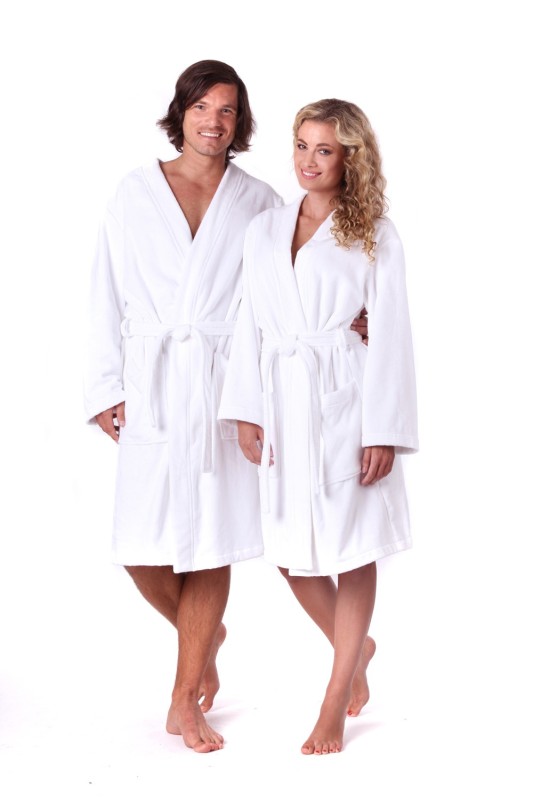 unisex župan Sauna Vestis bílý kimono