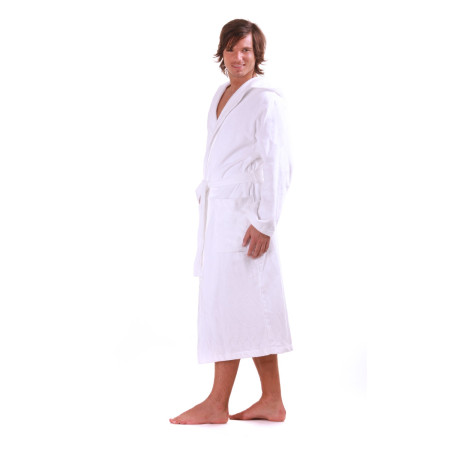 unisex župan Sauna Vestis bílý s kapucí