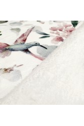 dlouhý hřejivý dámský župan Calypte s motivem kolibříků