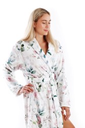 dlouhý hřejivý dámský župan Calypte s motivem kolibříků