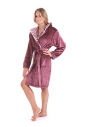 Flora dámský krátký župan s kapucí hřejivý