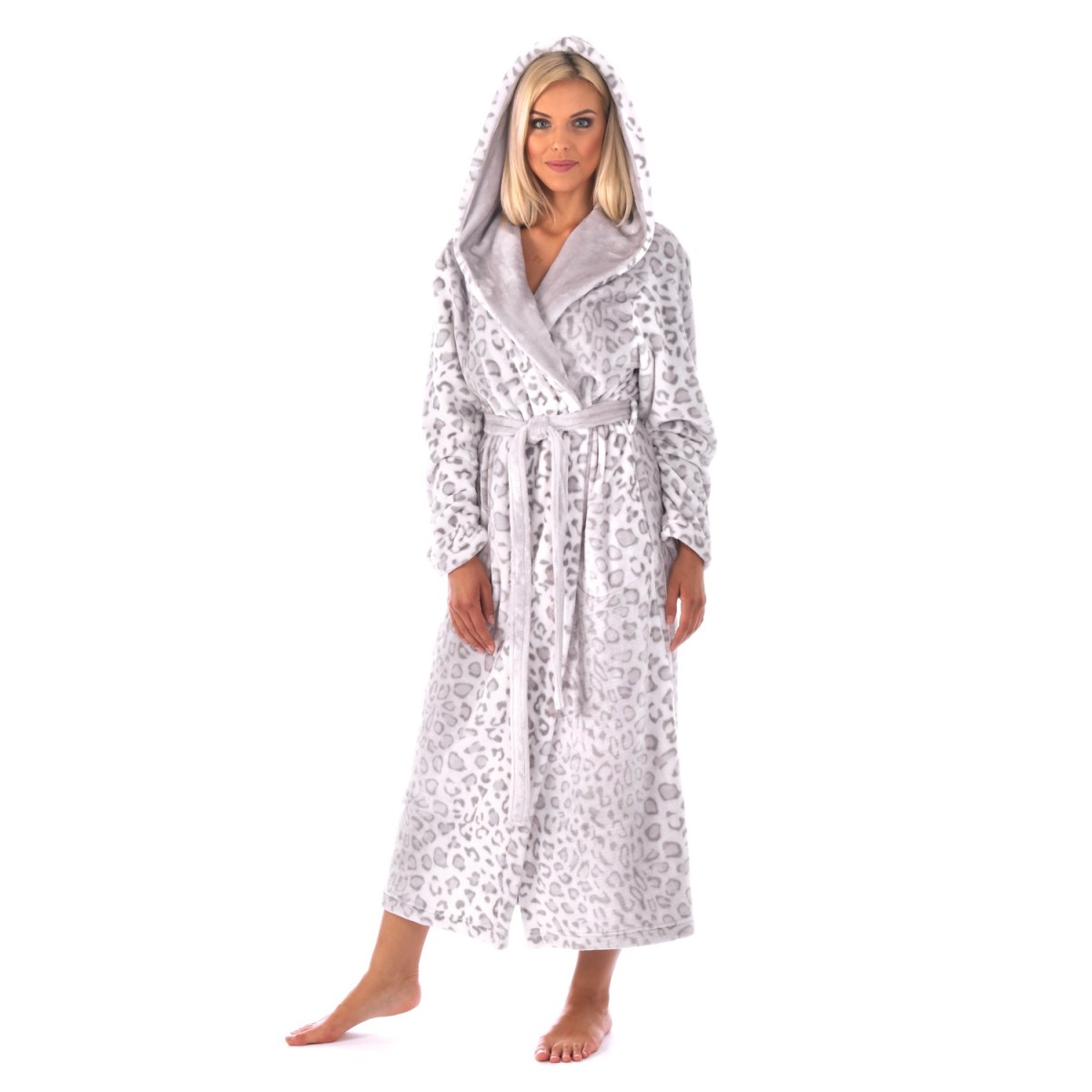 Irbis dámský dlouhý župan s kapucí hřejivý