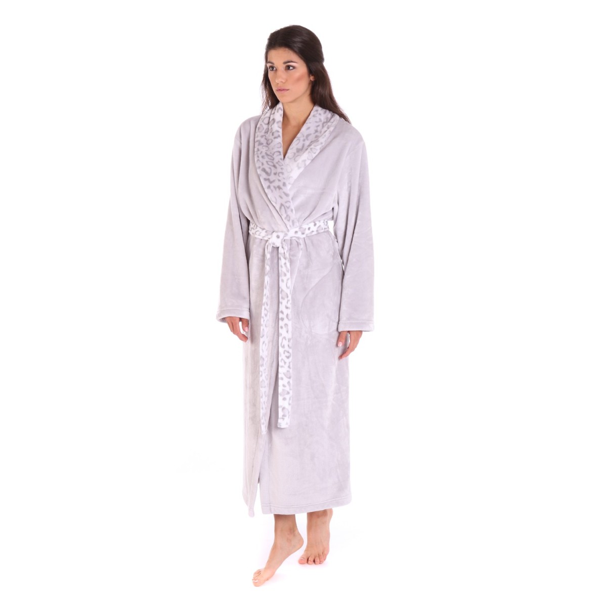 Irbis uni dámský dlouhý župan se šálovým límcem hřejivý