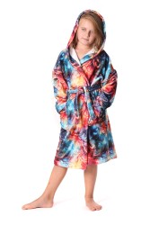 dětský župan Toya blue s kapucí