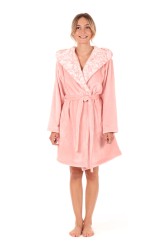 Flora dámský krátký župan s kapucí hřejivý