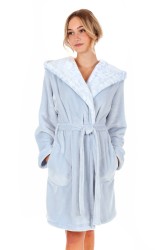 Flora dámský krátký župan s kapucí hřejivý