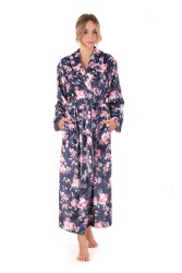 Dlouhý hřejivý dámský župan Toya blue