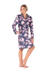 3/4 hřejivý dámský župan Toya blue na zip značky Vestis