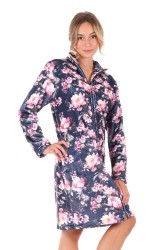 3/4 hřejivý dámský župan Toya blue na zip značky Vestis