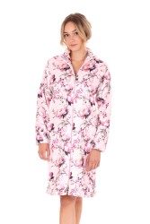 3/4 hřejivý dámský župan Toya pink na zip značka Vestis