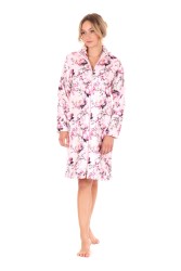 3/4 hřejivý dámský župan Toya pink na zip značka Vestis