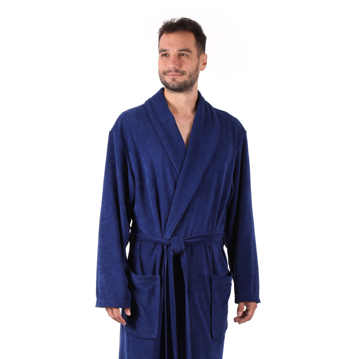 Lehký pánský župan Bari z bavlněného froté nejen na cestování.