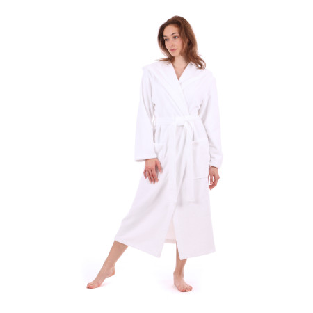 unisex župan Sauna Vestis bílý s kapucí